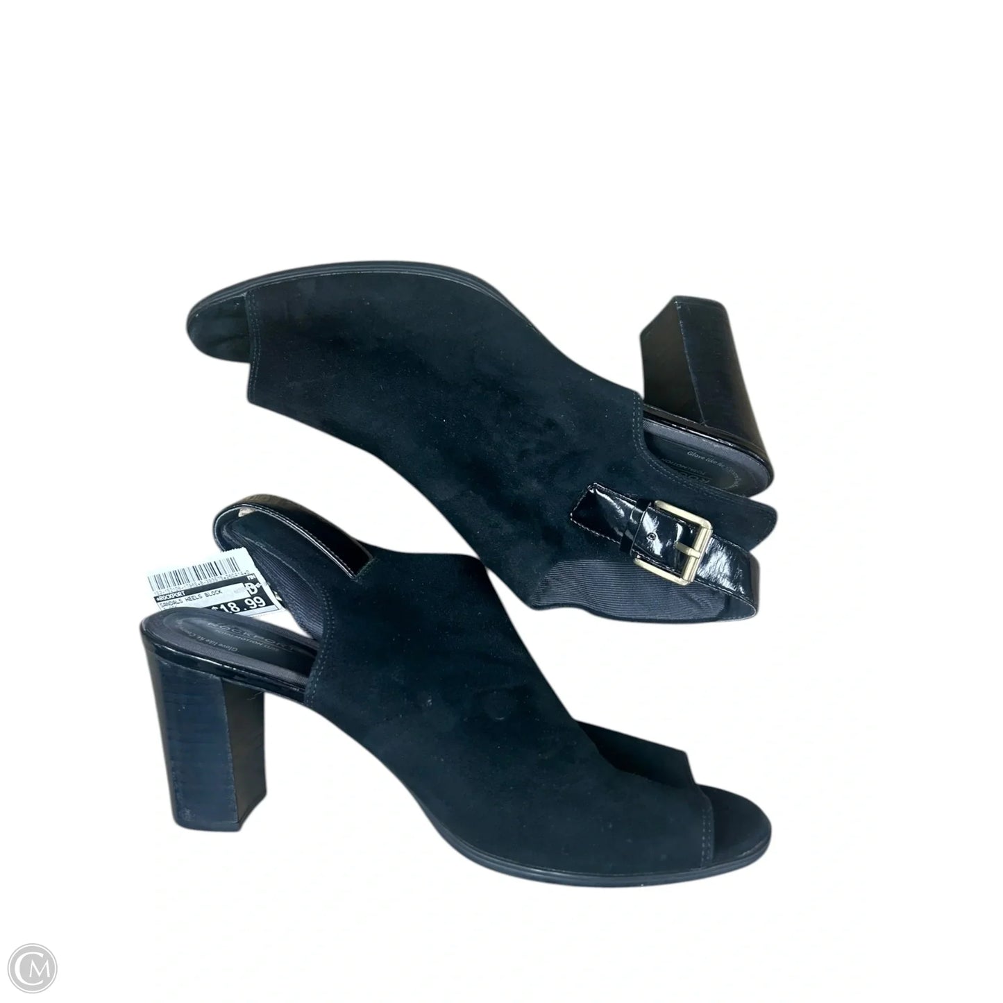 Sandals Heels Block By Rockport In Black, Size: 8.5