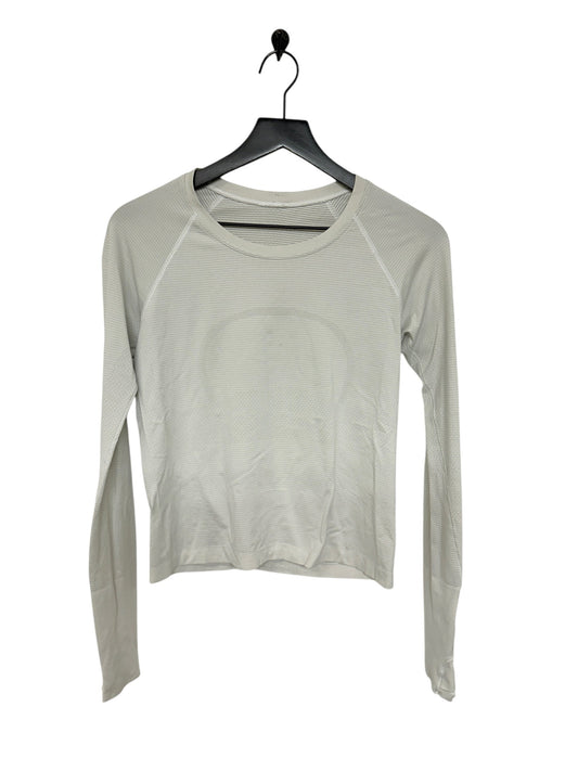 Athletic Top Long Sleeve Crewneck By Lululemon In White, Size: 8