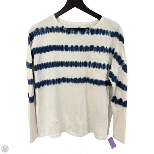 Top Long Sleeve By Time And Tru In Blue & White, Size: S