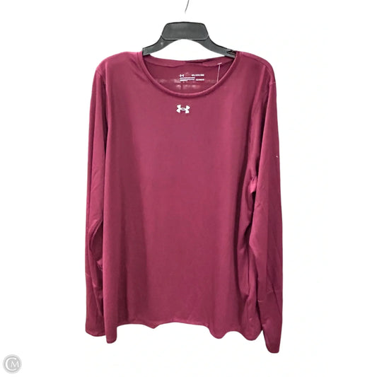 Athletic Top Long Sleeve Crewneck By Under Armour In Maroon, Size: 3x