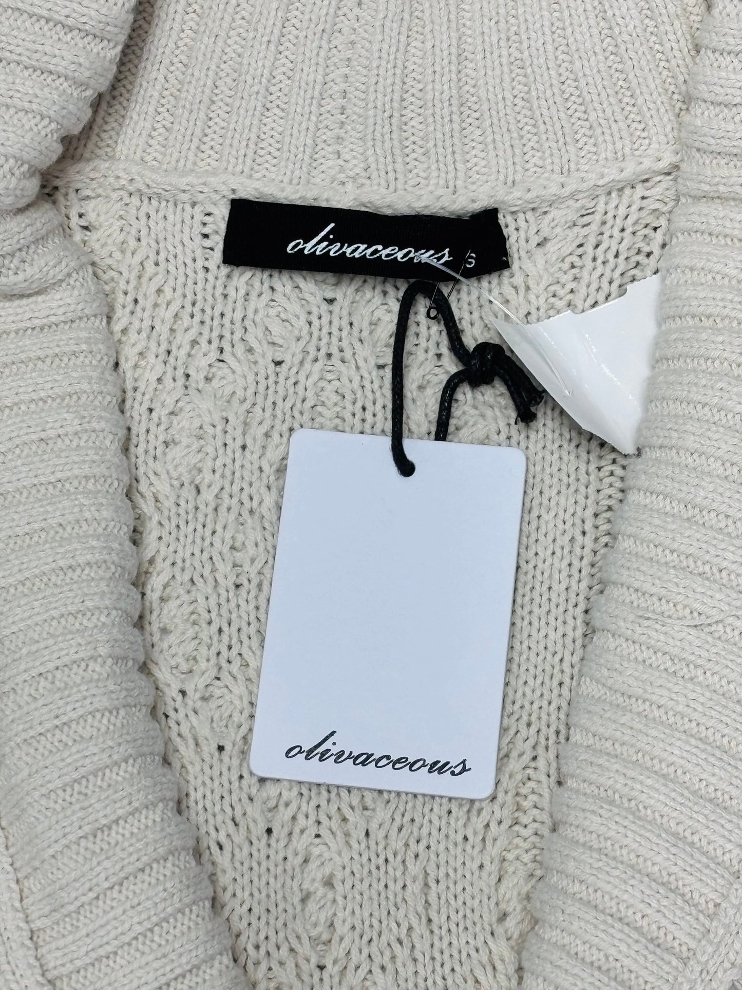 Sweater Cardigan By Olivaceous In Cream, Size: S