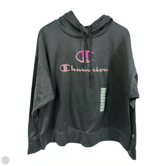 Sweatshirt Hoodie By Champion In Black, Size: 2x