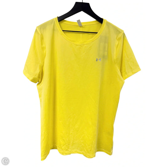 Athletic Top Short Sleeve By Under Armour In Yellow, Size: 2x