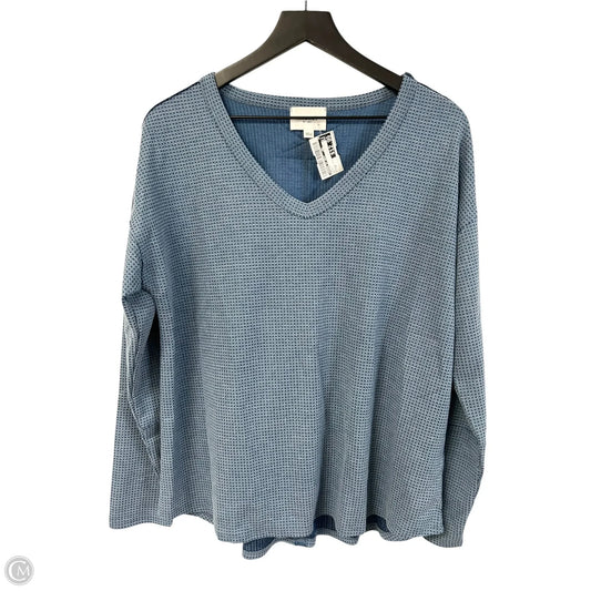 Top Long Sleeve By Andree By Unit In Blue, Size: M