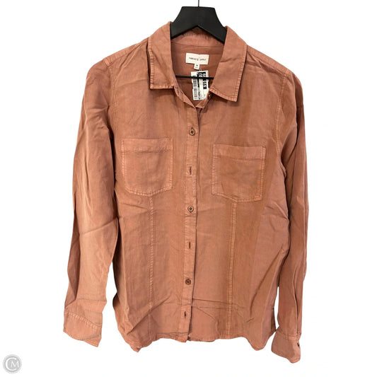 Blouse Long Sleeve By Hem & Thread In Peach, Size: M