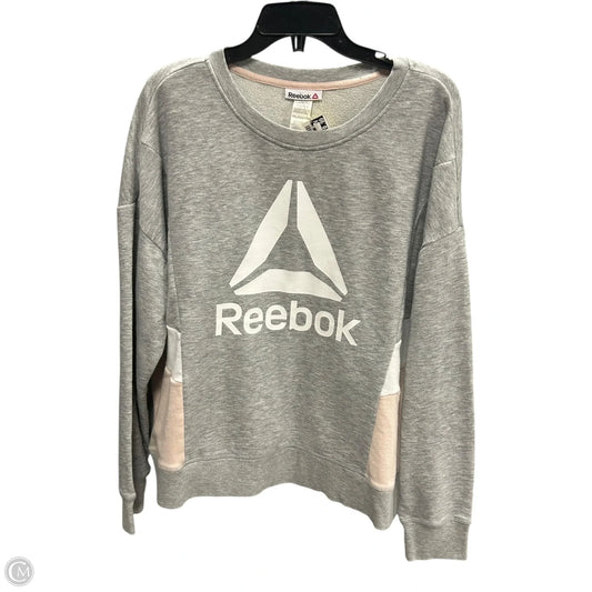 Sweatshirt Crewneck By Reebok In Grey, Size: Xxl