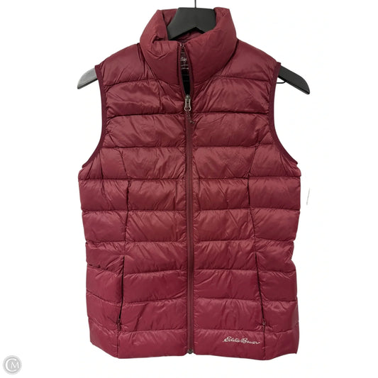 Vest Puffer & Quilted By Eddie Bauer In Maroon, Size: Xs