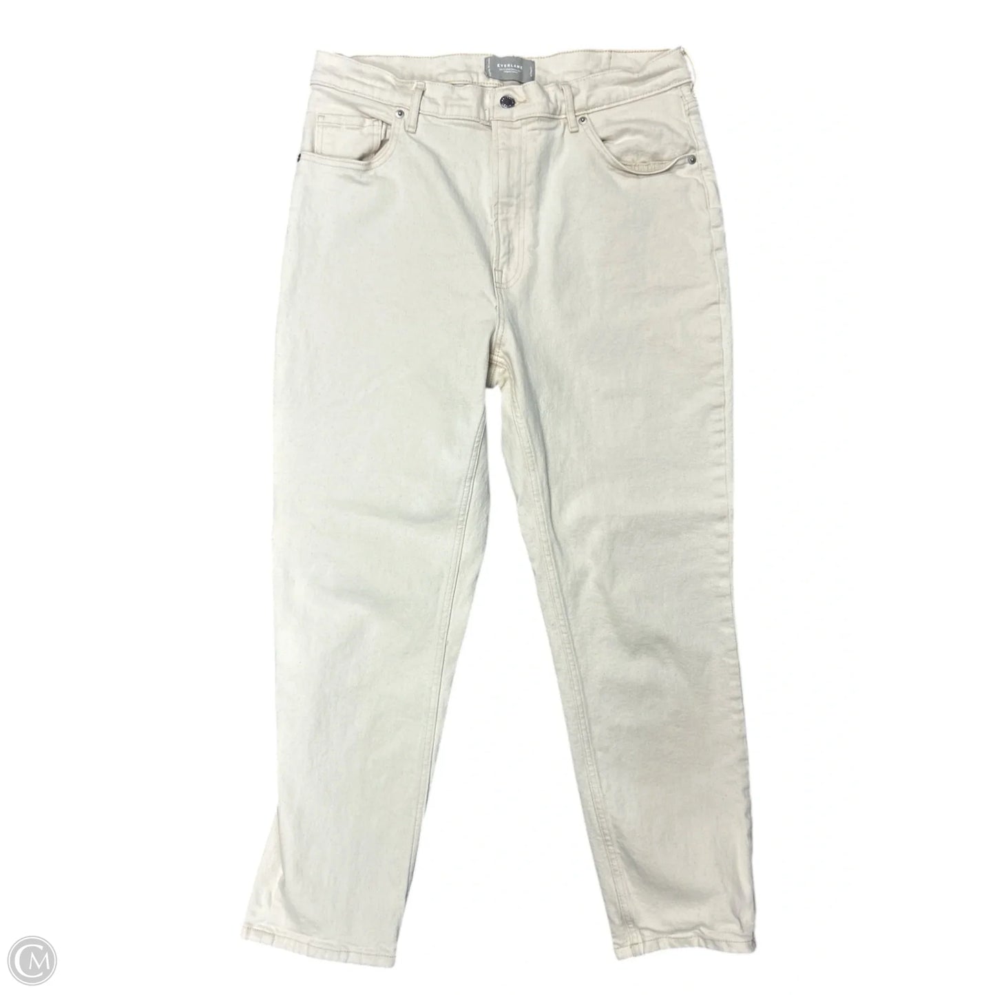 Jeans Straight By Everlane In Cream Denim, Size: 14