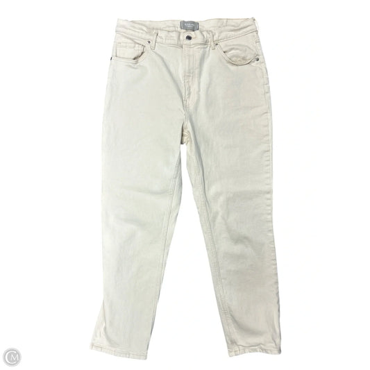 Jeans Straight By Everlane In Cream Denim, Size: 14