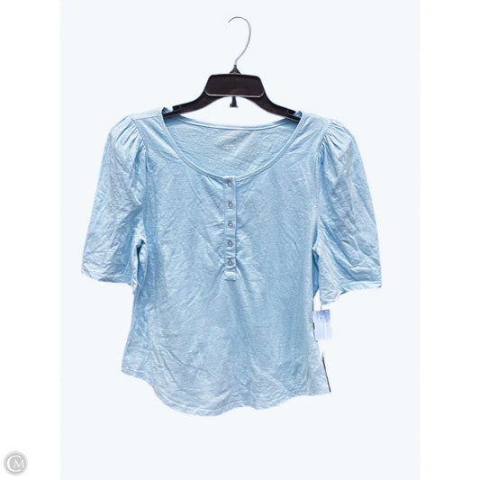 Top Short Sleeve By Anthropologie In Blue, Size: L