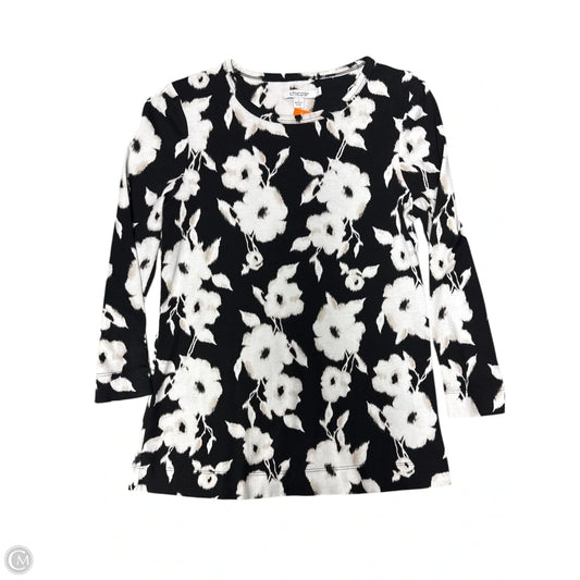Top Long Sleeve By Chicos In Black & White, Size: S