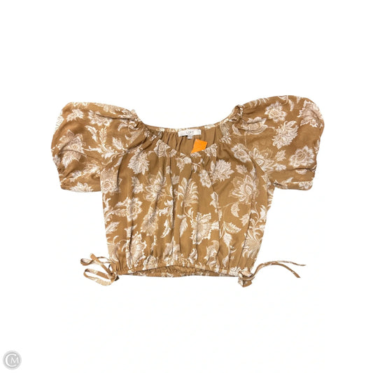 Top Short Sleeve By Loft In Tan, Size: S
