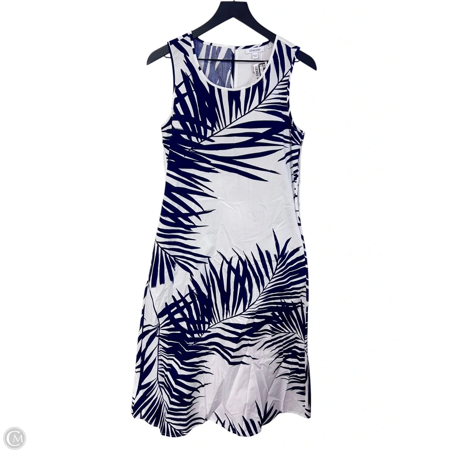 Dress Casual Maxi By Chicos In Blue & White, Size: 2