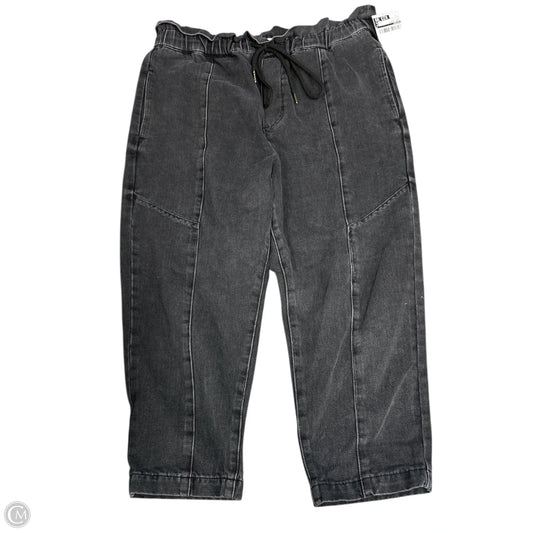 Jeans Cropped By Pistola In Black Denim, Size: L