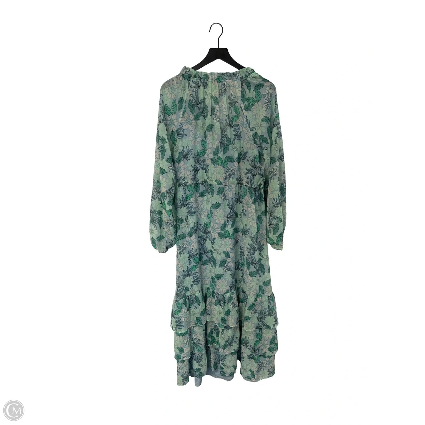 Dress Casual Maxi By Loft In Blue & Green, Size: L