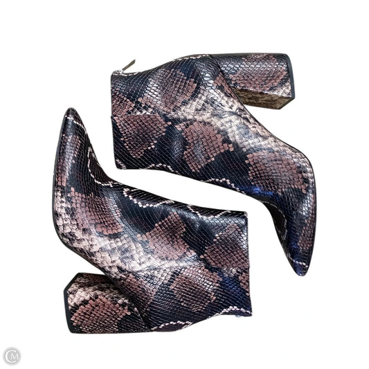 Boots Ankle Heels By Vince Camuto In Black & Pink, Size: 8.5