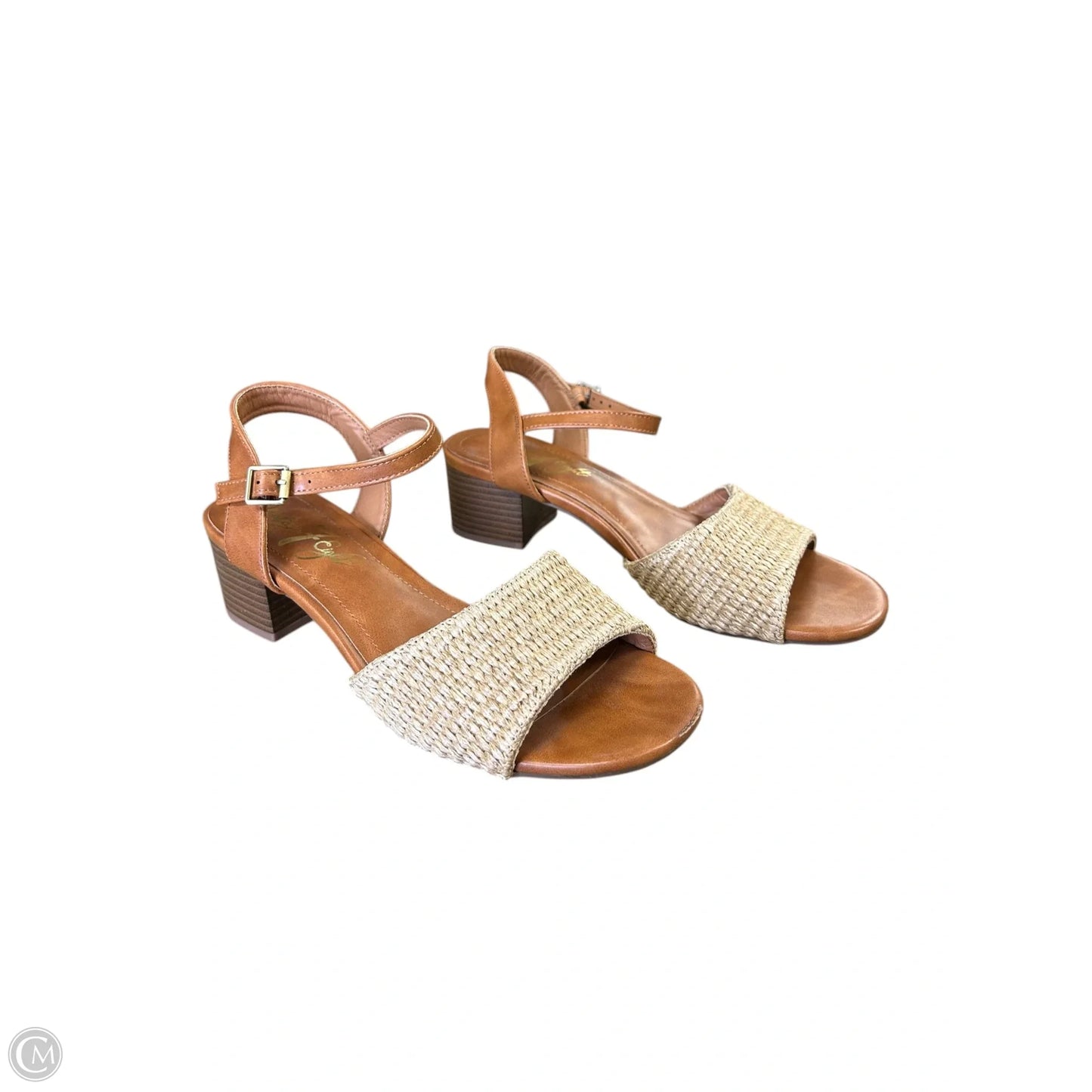 Shoes Heels Block By Clothes Mentor In Tan, Size: 8.5