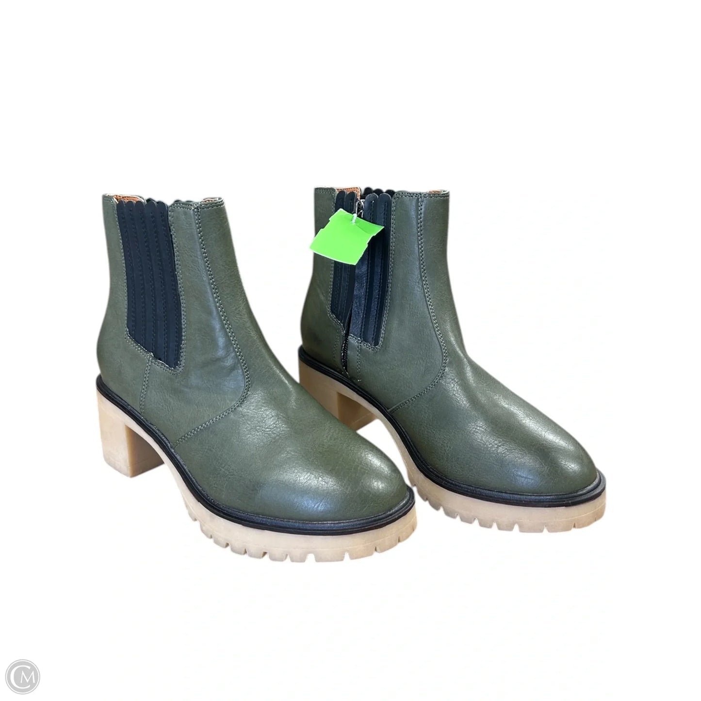 Boots Ankle Heels By Clothes Mentor In Green, Size: 9
