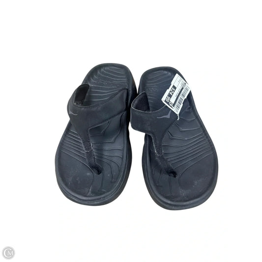 Sandals Flip Flops By Hoka In Black, Size: 7