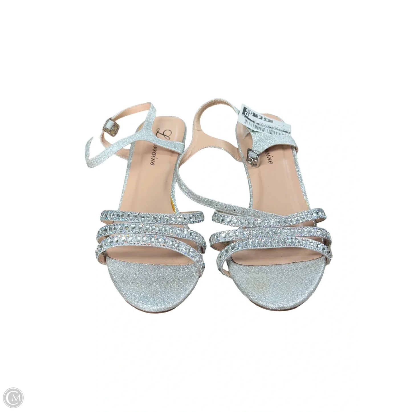 Shoes Heels Kitten By Clothes Mentor In Silver, Size: 8