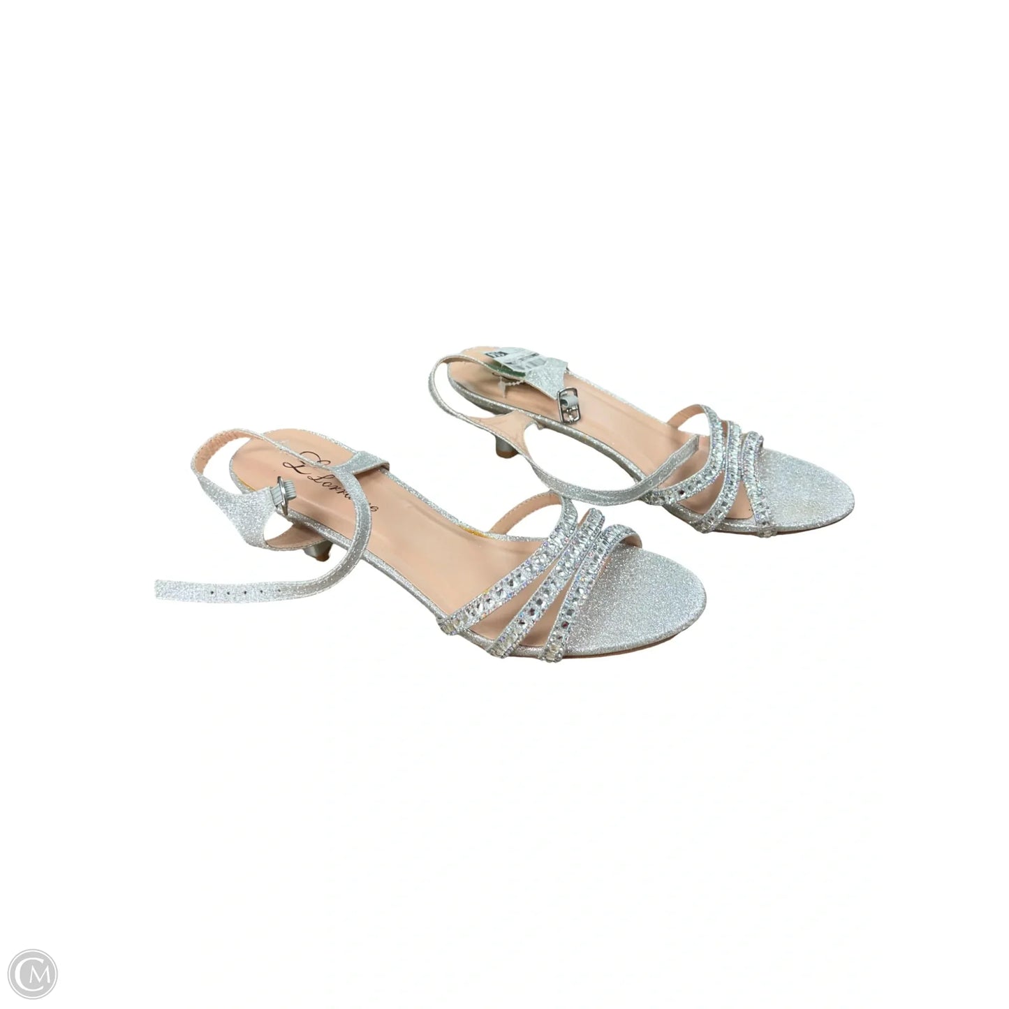 Shoes Heels Kitten By Clothes Mentor In Silver, Size: 8