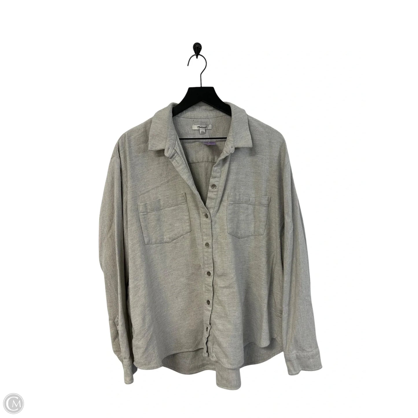 Blouse Long Sleeve By Madewell In Grey, Size: Xxl