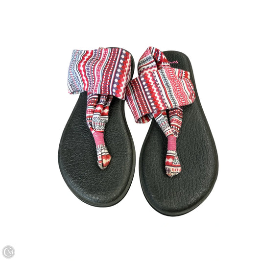 Sandals Flats By Sanuk In Black & Red, Size: 9