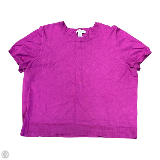 Sweater Short Sleeve By Liz Claiborne In Purple, Size: 2x