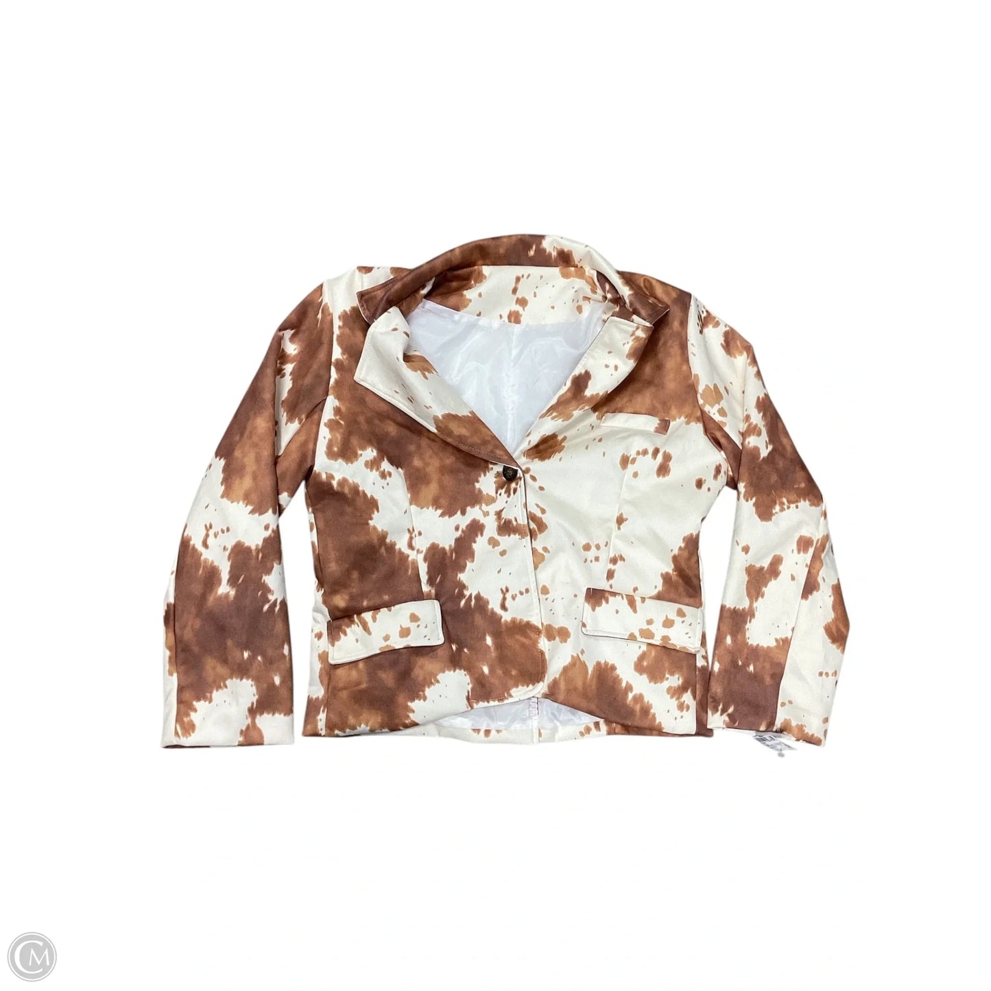 Blazer By Cme In Cream & Tan, Size: L