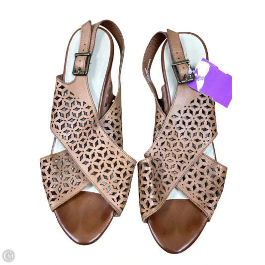 Shoes Heels Wedge By Nicole In Brown, Size: 9.5