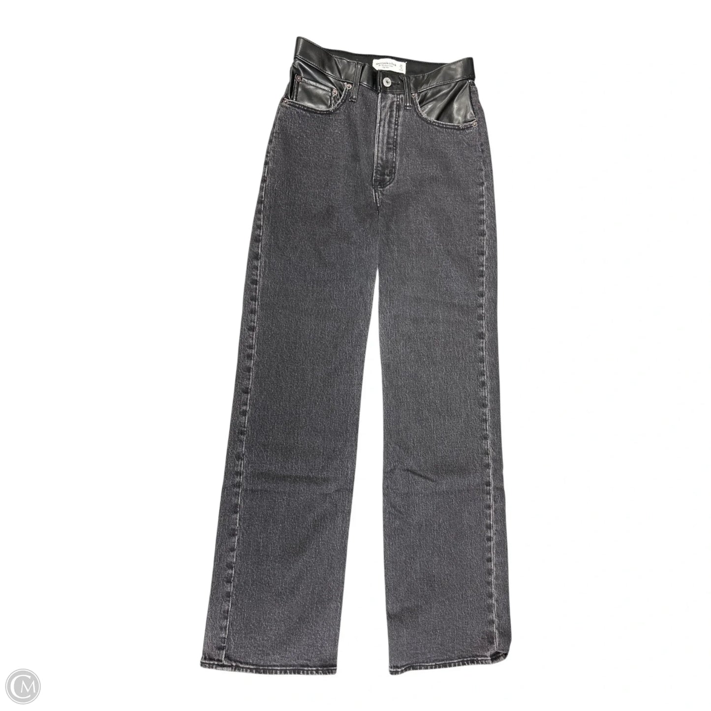 Jeans Straight By Abercrombie And Fitch In Black Denim, Size: 0