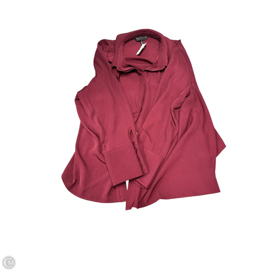 Blouse Long Sleeve By Eloquii In Maroon, Size: 20