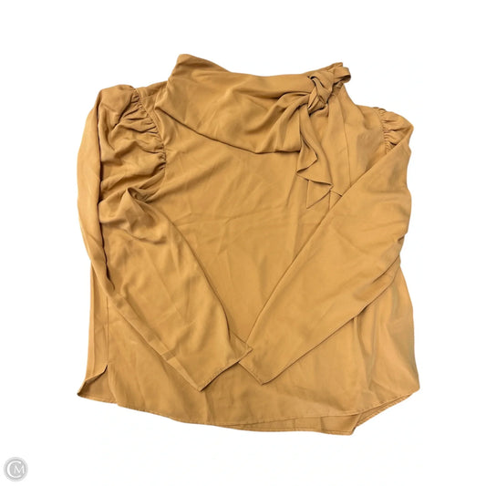 Blouse Long Sleeve By Eloquii In Tan, Size: 20