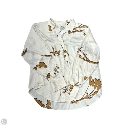 Blouse Long Sleeve By Worthington In Ivory, Size: 2x