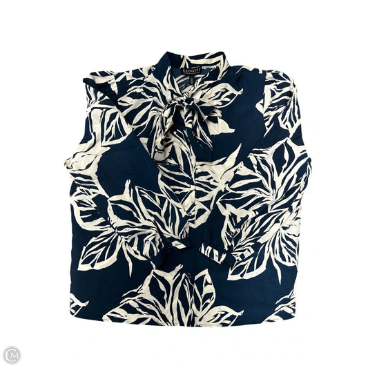 Blouse Long Sleeve By Eloquii In Blue & White, Size: 20