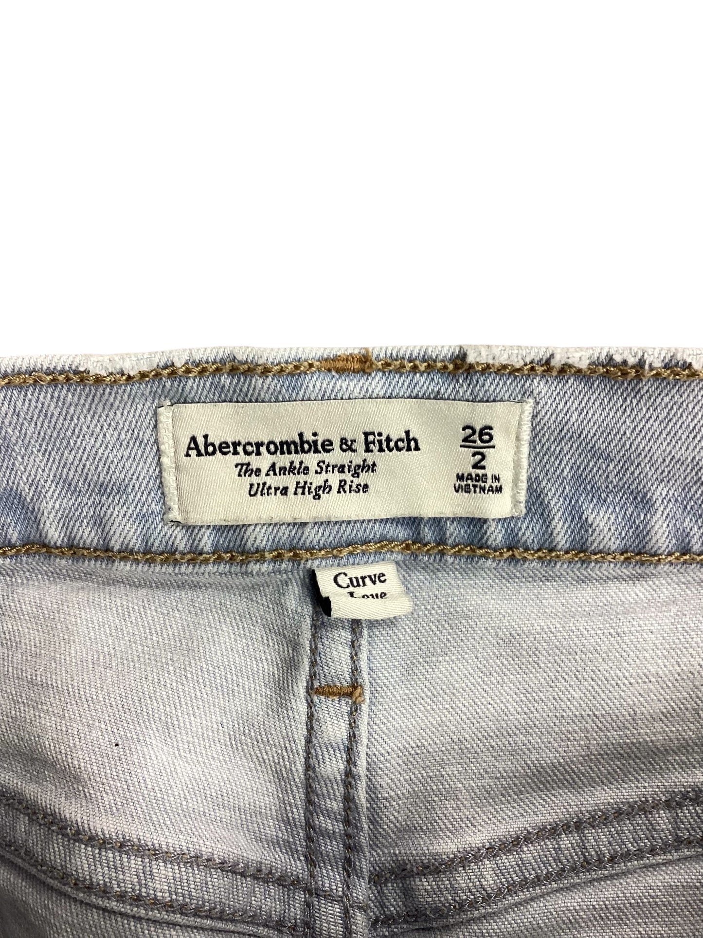 Jeans Straight By Abercrombie And Fitch In Blue Denim, Size: 2