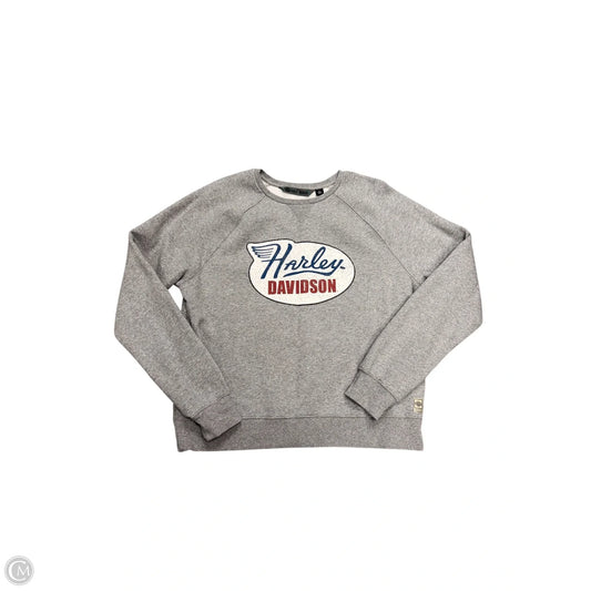 Sweatshirt Crewneck By Harley Davidson In Grey, Size: Xl