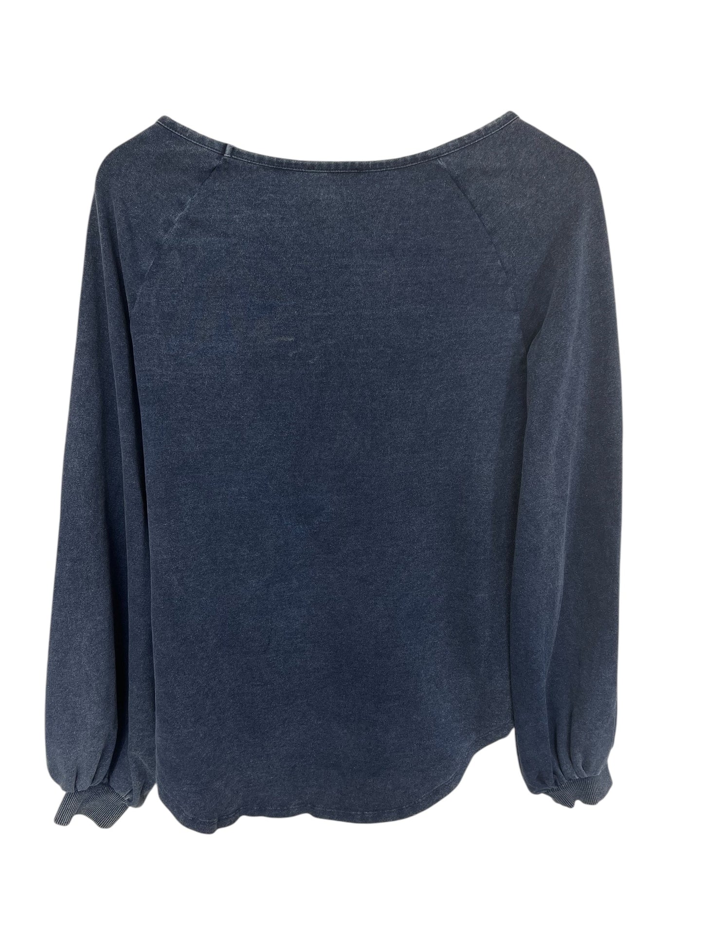 Top Long Sleeve By Venus In Blue Denim, Size: S