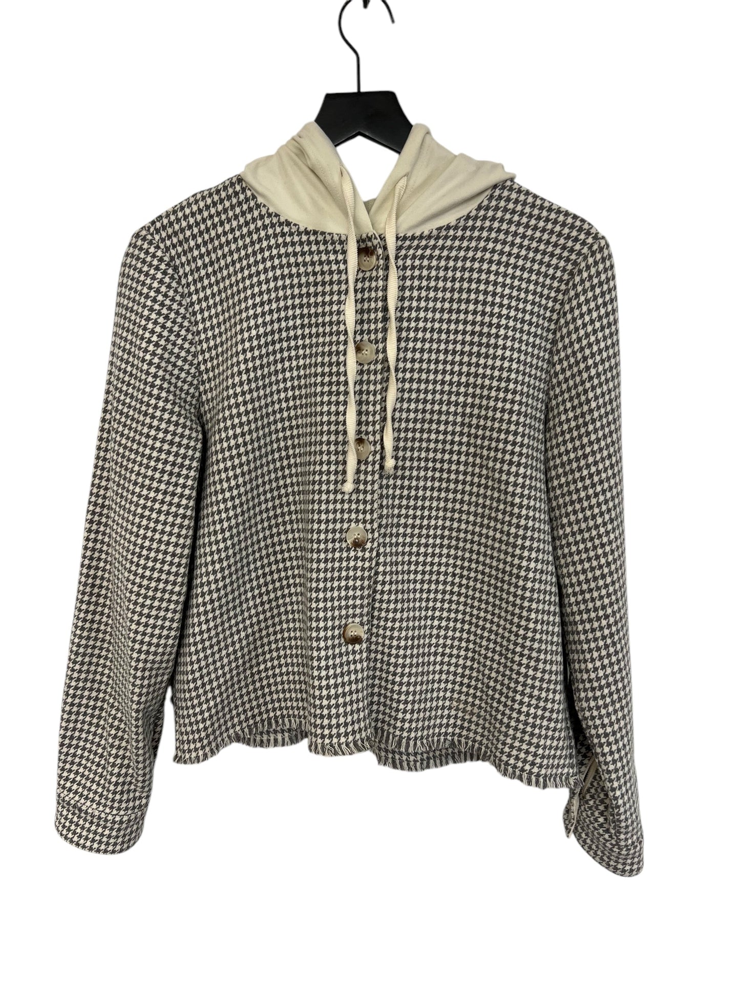 Jacket Shirt By Hem & Thread In Grey, Size: M