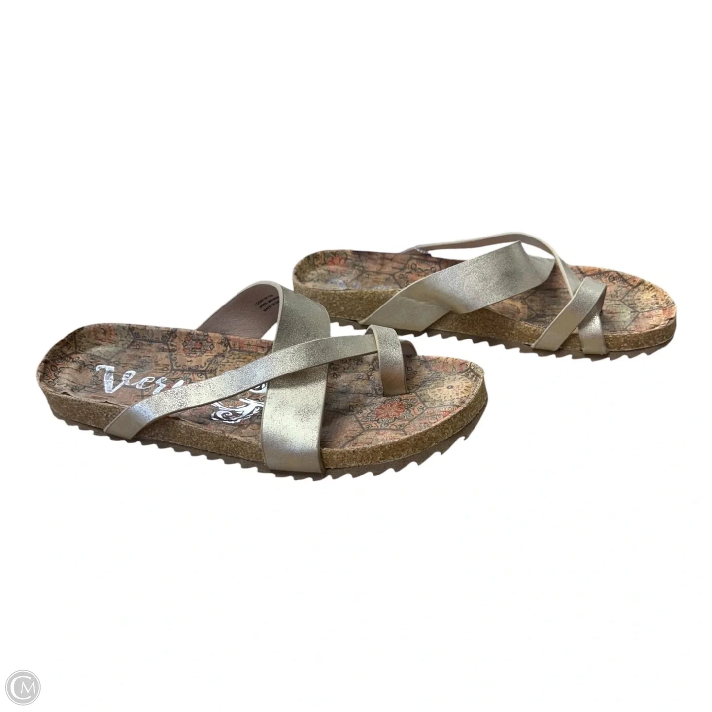 Sandals Flats By Very G In Gold, Size: 8