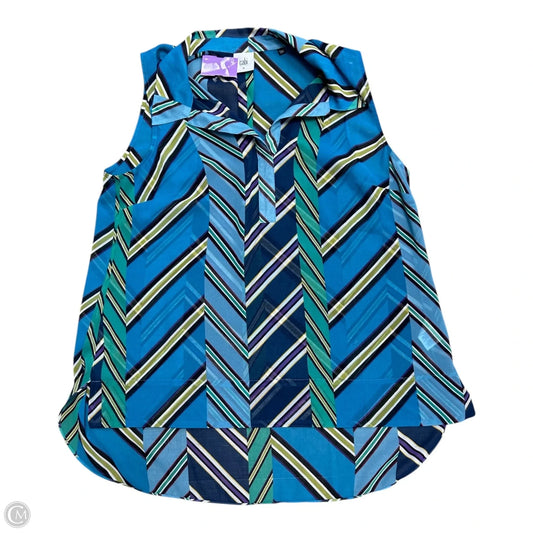 Top Sleeveless By Cabi In Blue & Green, Size: M
