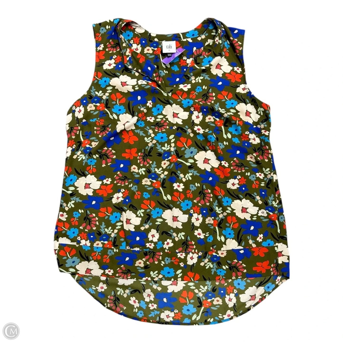 Top Sleeveless By Cabi In Floral Print, Size: M