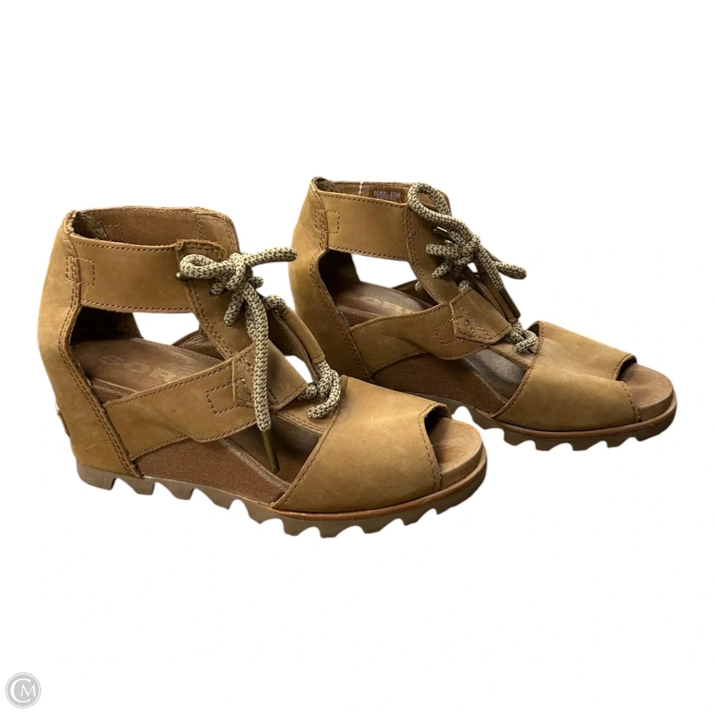 Sandals Heels Wedge By Sorel In Tan, Size: 6.5