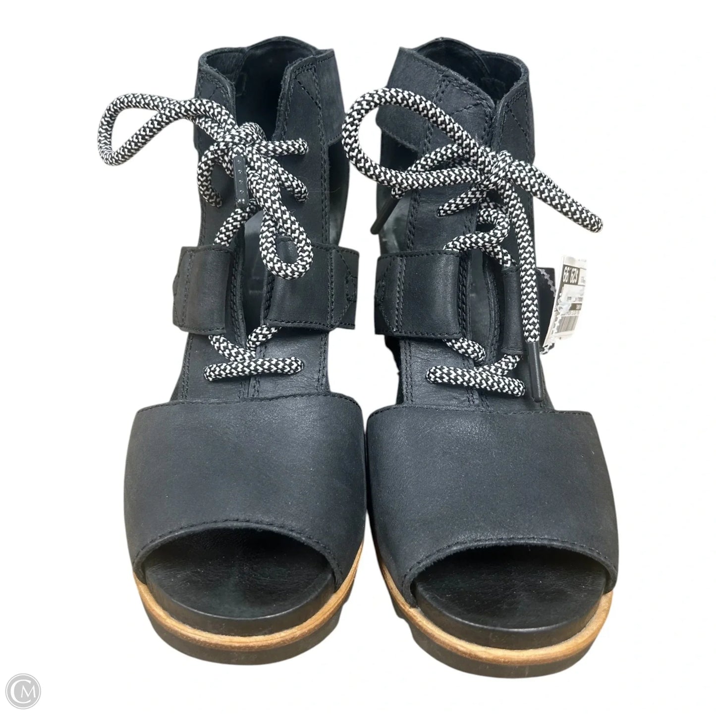 Sandals Heels Wedge By Sorel In Black, Size: 9.5