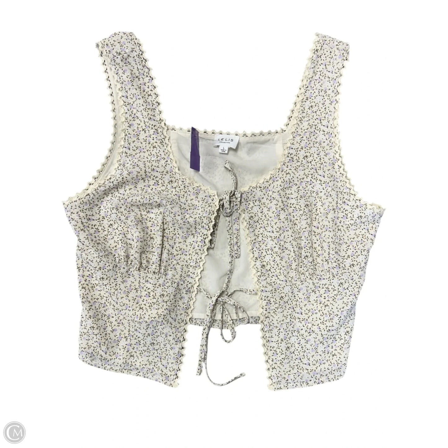 Top Sleeveless By Le Lis In Floral Print, Size: L
