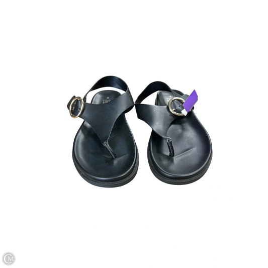 Sandals Flats By Time And Tru In Black, Size: 8