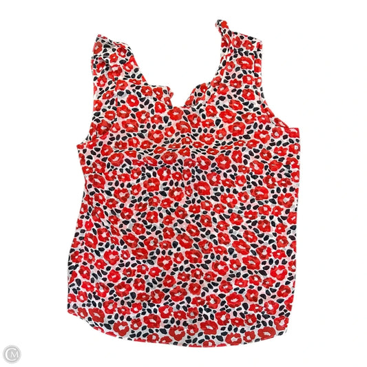 Top Sleeveless By Cabi In Floral Print, Size: L