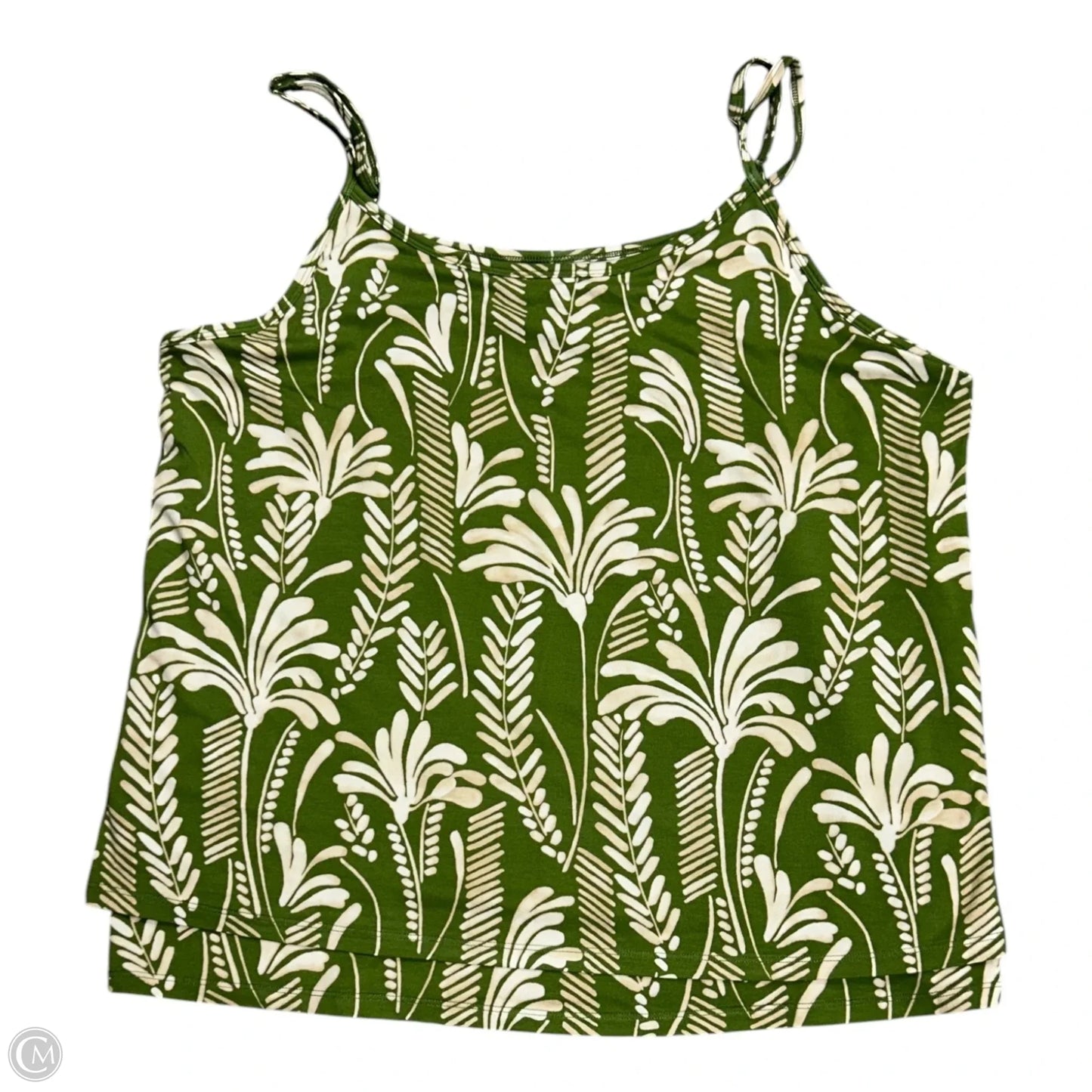 Top Sleeveless By Cabi In Green & Tan, Size: L