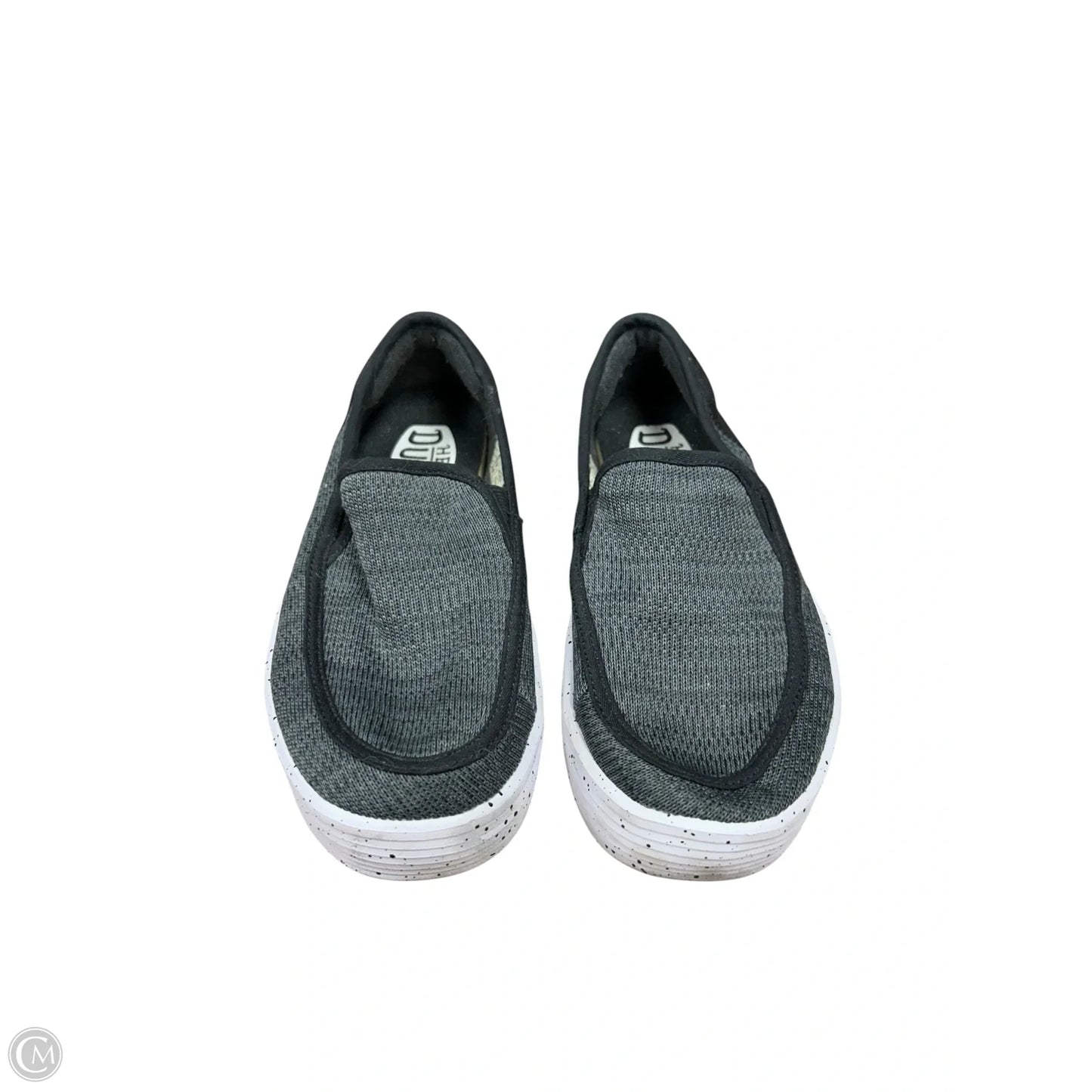 Shoes Flats By Hey Dude In Black & Grey, Size: 8