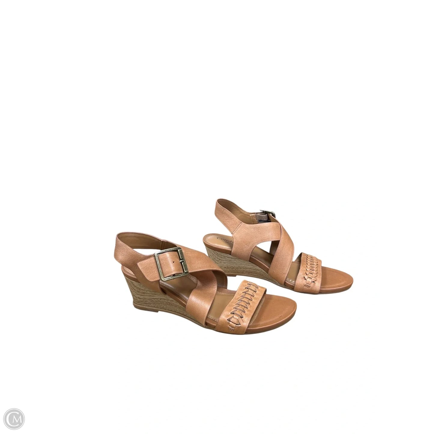 Sandals Heels Wedge By Comfortiva In Tan, Size: 9